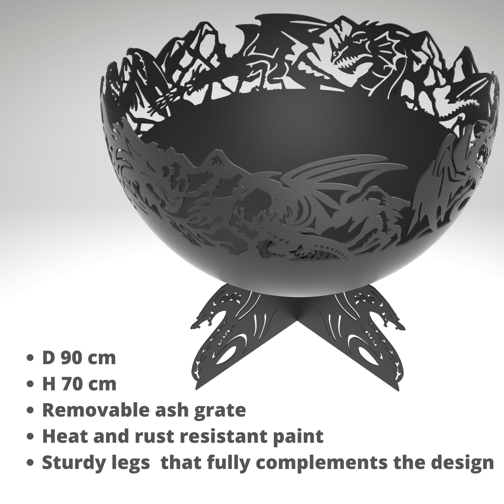 Fire Pit UK Dragons Ø0.9m Firepit Fire Bowl Patio Heater Etsy Italia