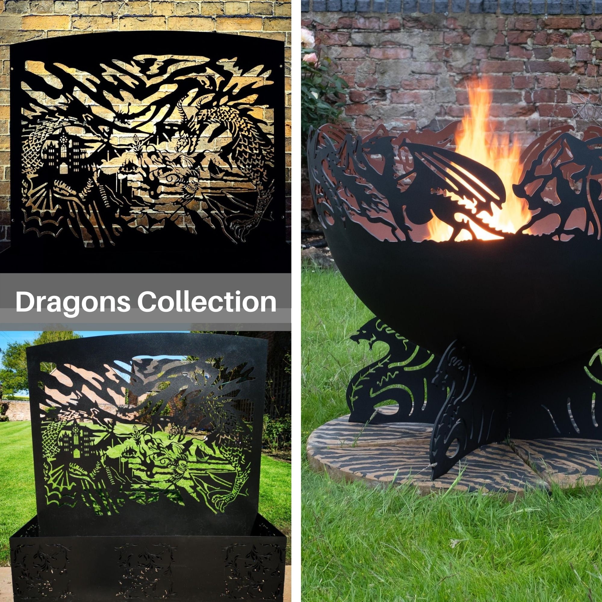 Fire Pit UK Dragons Ø0.9m Firepit Fire Bowl Patio Heater Etsy UK