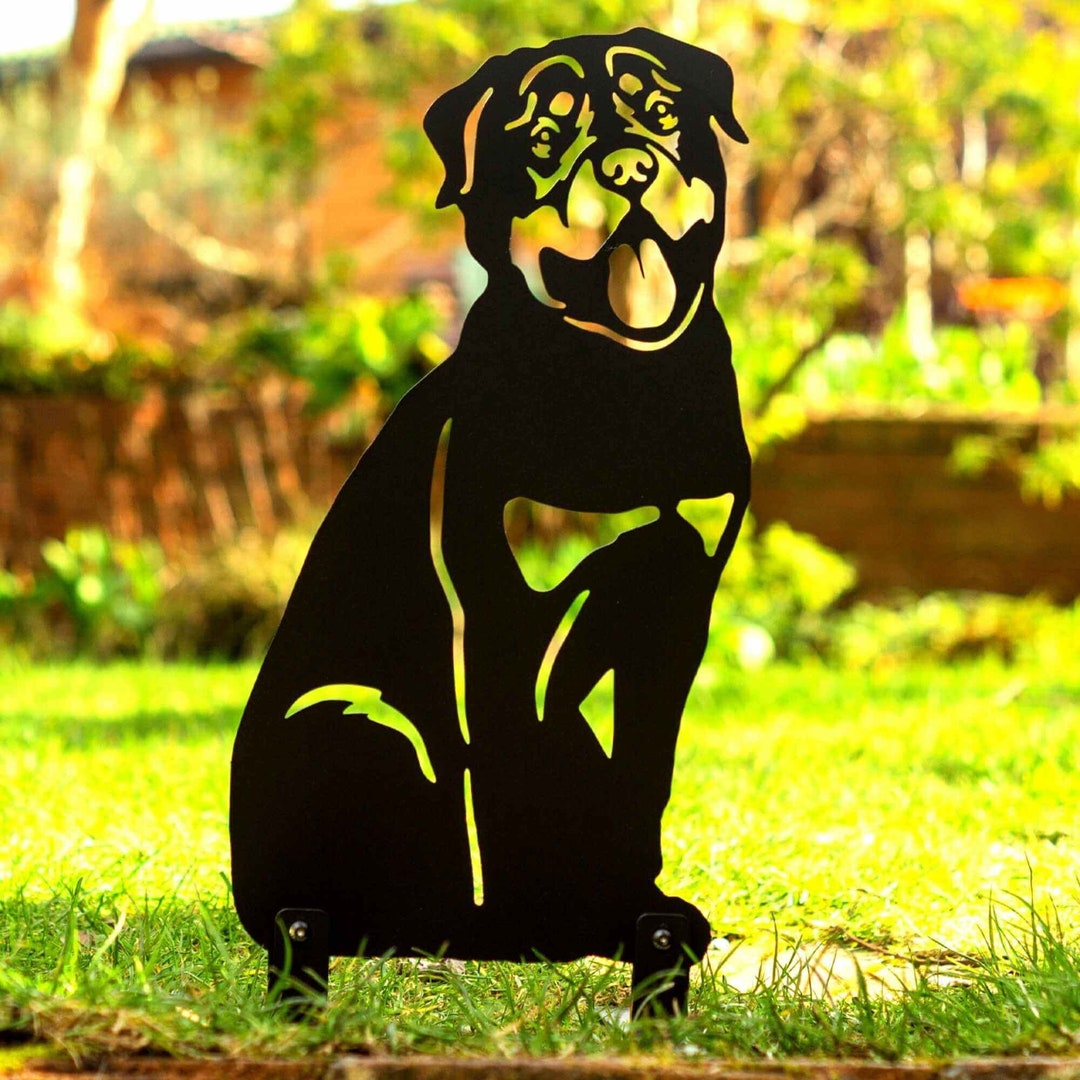 Rottweiler Dog Metal Statue Garden Ornaments, Dog Sculpture Home ...