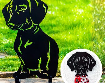 Dachshund Dog Ornaments for Home and Garden, Sausage Dog Metal Decor, Birthday Christmas Gifts for Dog Owner Her Him