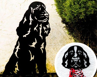 Spaniel Home and Garden Ornaments, Setter Spaniel Dog Metal Decor, Birthday Christmas Gifts for Dog Owner Her Him