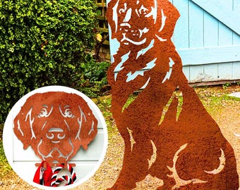 Golden Retriever Dog Ornaments for Home and Garden, Retriever Metal Decor, Birthday Christmas Gifts for Dog Owner Her Him