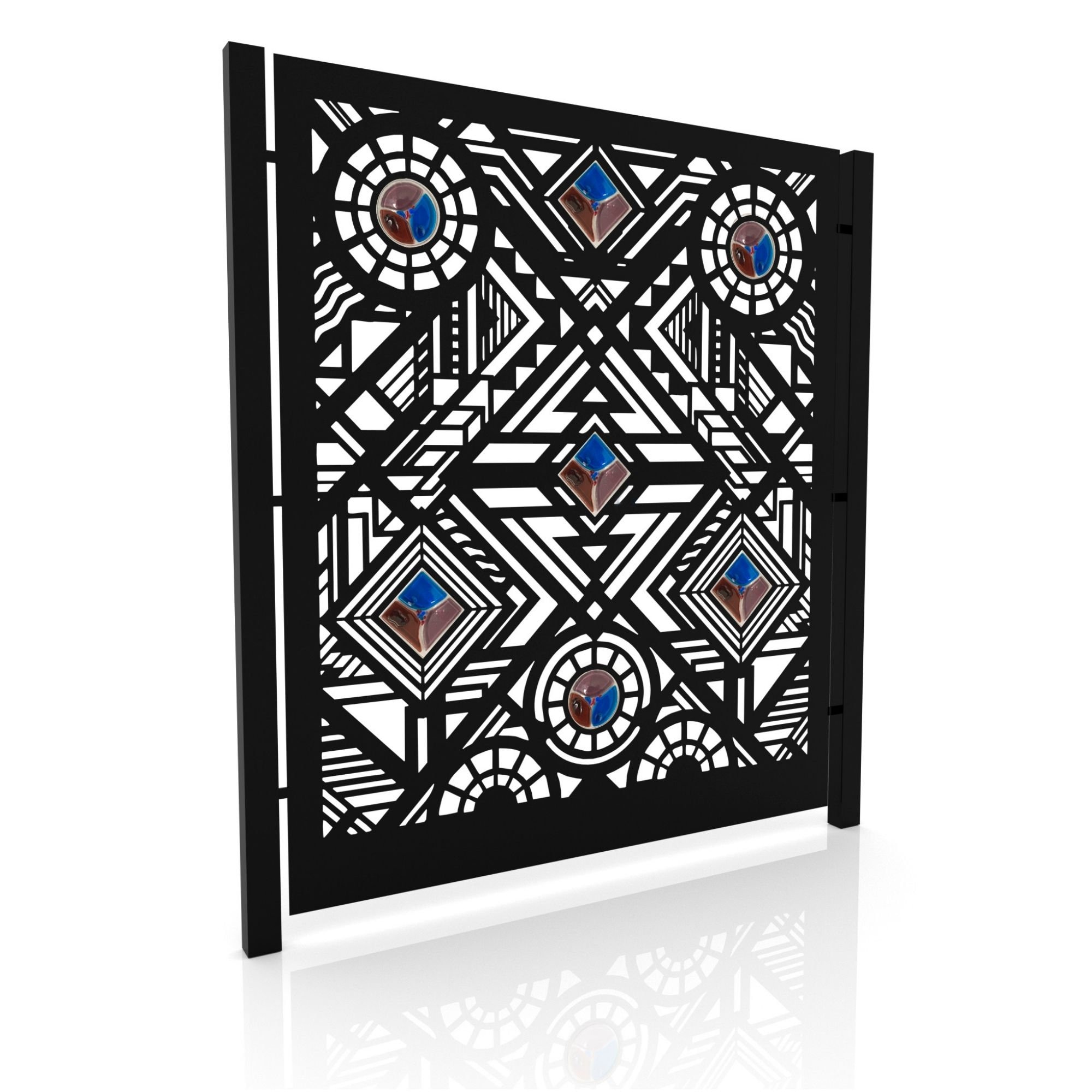 Fence Panel Privacy Screen Art Deco Glass Inserts Garden Etsy UK