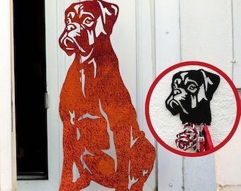 Boxer Ornaments for Home and Garden, Boxer Dog Metal Decor, Birthday Christmas Gifts for Dog Owner Her Him