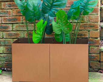 Metal Garden Planter 70L 70x35 Outdoor Rectangular Steel Planter Box Container Steel Flowers Bed Grow Pot Modern Home Front Yard Raised Bed