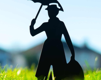 Mary Poppins Figurine Metal Garden Ornaments Outdoor Art Lawn Home Decorations Housewarming Mother's Day Birthday Gifts Ideas for Her, Woman