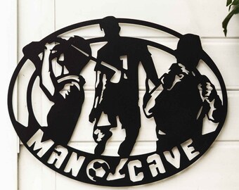 Man Cave Wall Art Sign Garden Home Shed Gaming Room Car Garage Workshop Office Decoration Christmas Birthday Ideas Gifts for Husband Dad