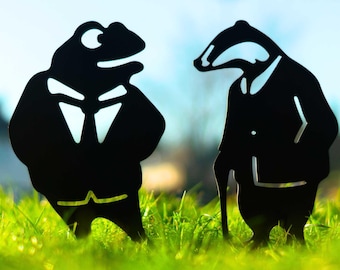 Wind in Willows 2 Figurines Metal Garden Ornaments Outdoor Art Lawn Home Decorations Housewarming Mother's Day Birthday Gifts for Her, Woman