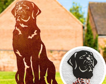 Labrador Dog Ornaments for Home and Garden, Retriever Metal Decor, Birthday Christmas Gifts for Dog Owner Her Him