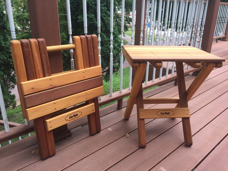 Beachside Table Cedar Folding Patio Furniture Camping Equipment Rv