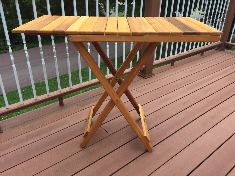 Partyside Table Cedar Folding Table. Cedar Patio Furniture. Camping