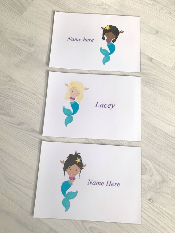 Create Your Own Mermaid Personalised Laminated Kids Placemat Etsy