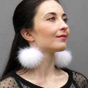 Puff Ball Earrings Etsy