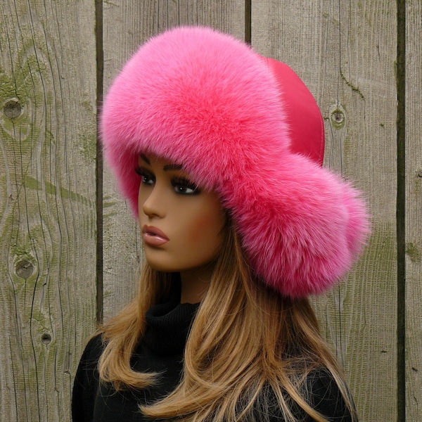 Hot Pink Trapper Hat Etsy