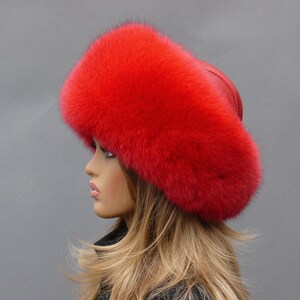 Red fur hat cheap