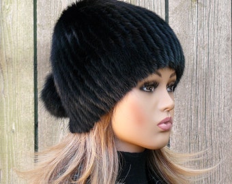 Mink Beret Woman, Winter Fur Beret, Women display picture 1