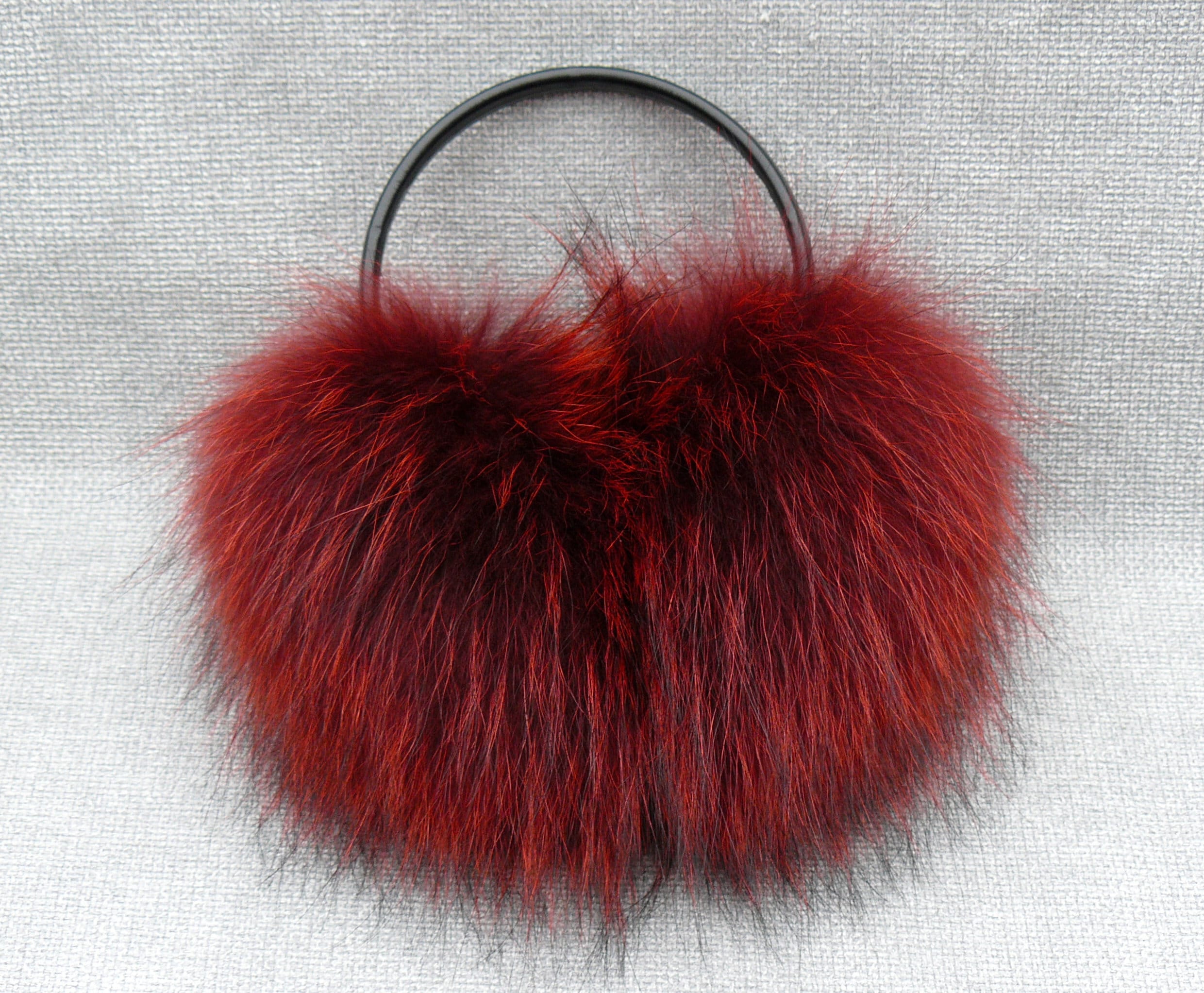 Red Earmuffs Raccoon Fur Ear Muffs Warm Earmuffs Ear | Etsy