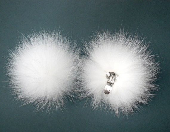 Wambere 10 Pezzi 8 Cm Pompon Per Il Fai Da Te, Pompon In Pelliccia Sintetica Con Anelli Elastici, Per Artigianato Creativo, Accessori Per Capelli, Matrimoni, Compleanni, Decorazioni Di Natale, Bianco