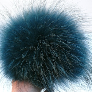Real Fox Soft Fur Pom Pom, Fluffy Beanie Accessory, Removable Round Ball, DIY Winter Hat Pom, Luxury Craft Supply, Handmade Pom by Piece