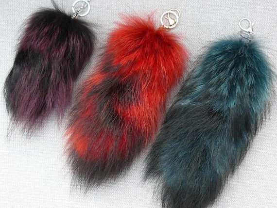 Raccoon fur keyring best sale