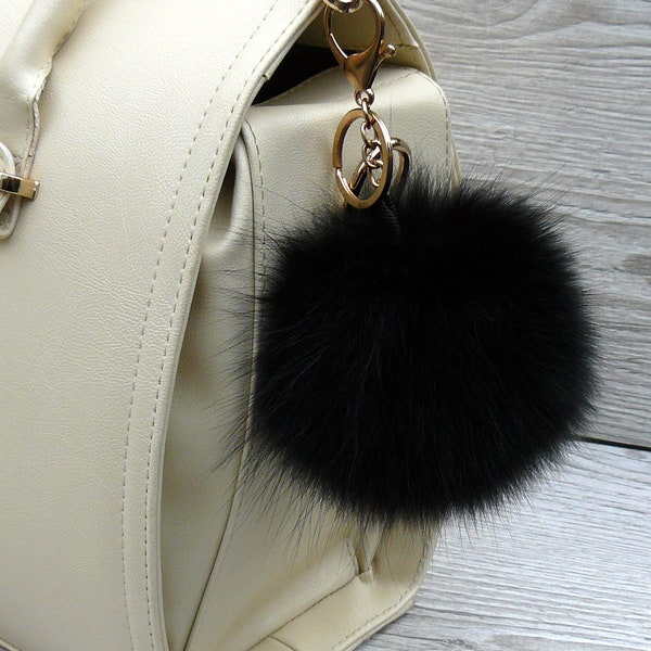 Fur Ball Keychain Etsy