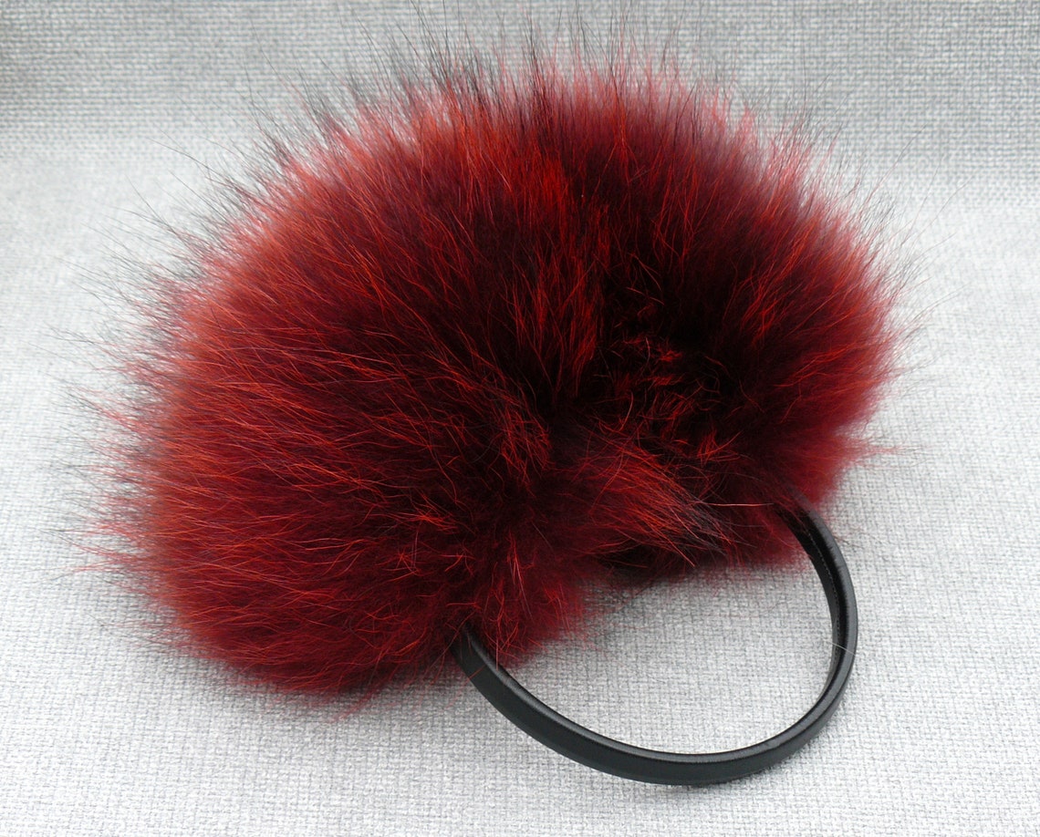 Red Earmuffs Raccoon Fur Ear Muffs Warm Earmuffs Ear | Etsy