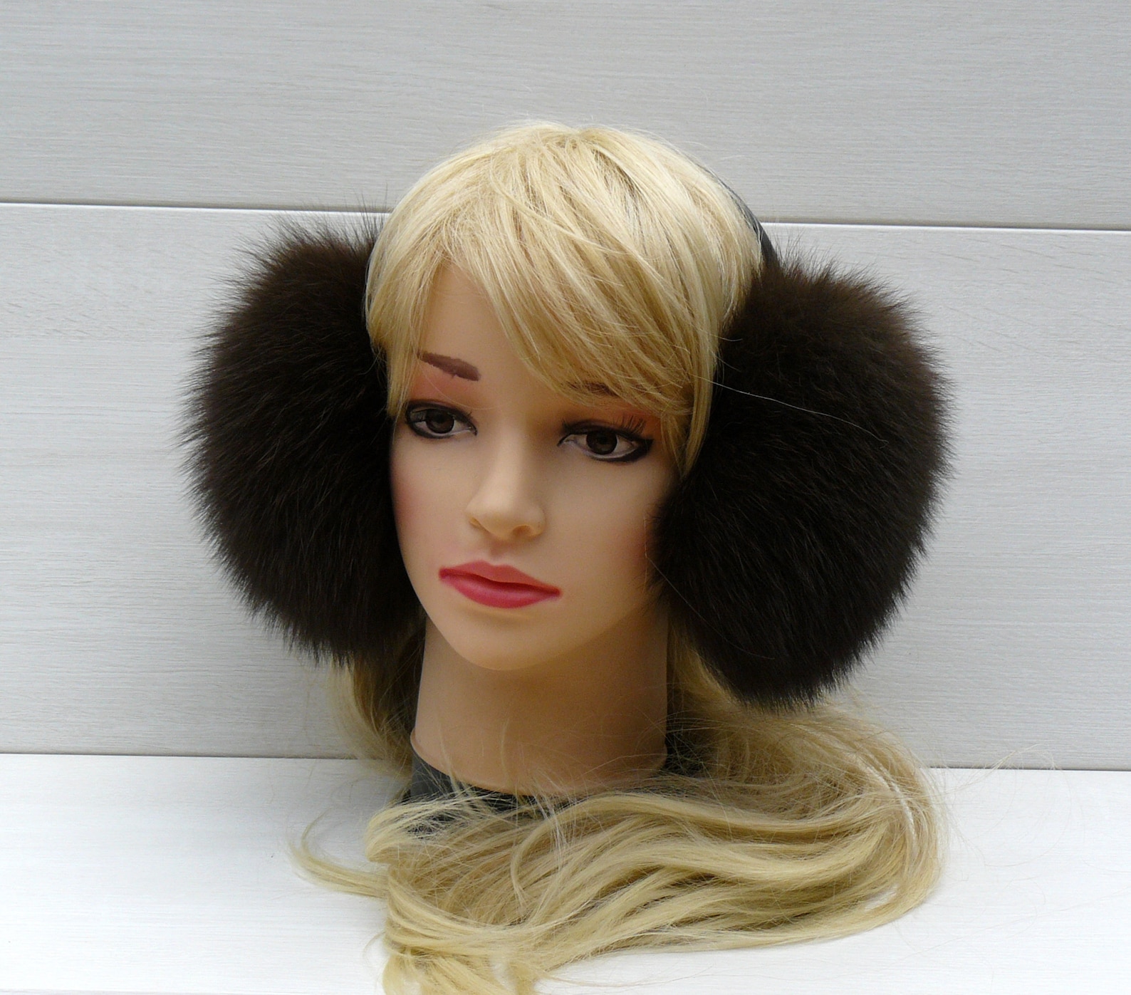Brown Earmuffs Fox fur ear muffs Warm earmuffs Winter Etsy