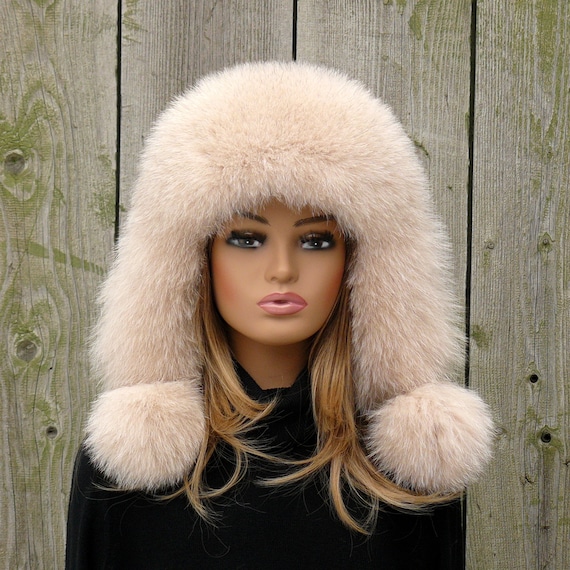 Fluffy Real Fur Trapper Hat, Warm Fuzzy Bomber Hat, Winter  display picture 3