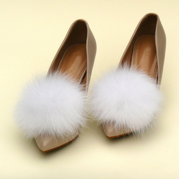 Clip per scarpe pompon, clip per scarpe da sposa bianche, ciondoli per scarpe con palla di pelliccia, clip per scarpe da sposa, spilla per scarpe con pompon soffice, fiocco per scarpe da sposa