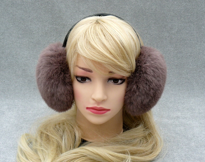 Rabbit Fur Ear Muffs Ear Warmers Warm Earmuffs Beige Etsy