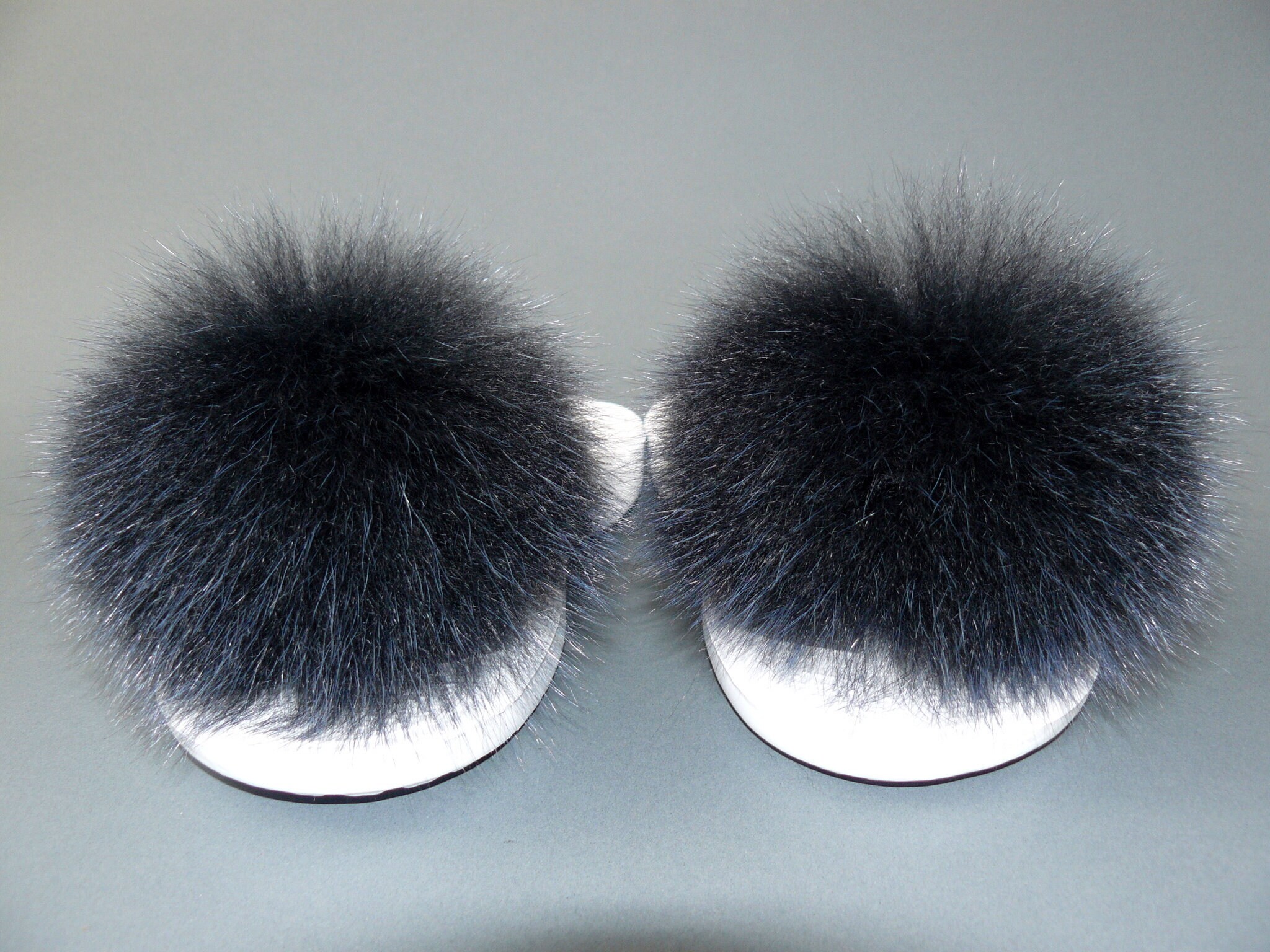Fur shoe clips Real fox fur pom pom shoe clips shoe clip Etsy
