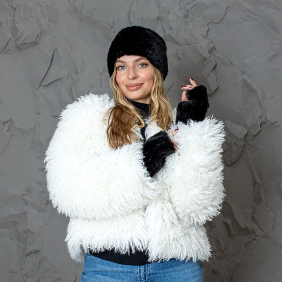 Mink Fur Winter Set, Womens Real Fur Headband With 