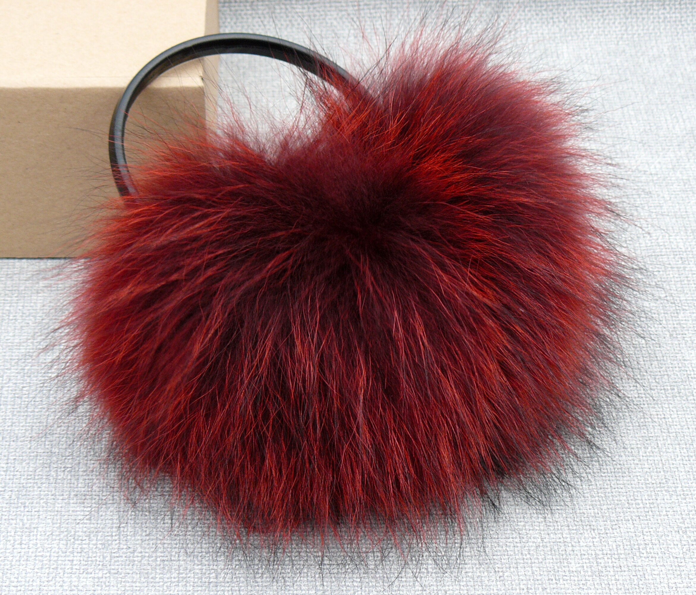 Red Earmuffs Raccoon Fur Ear Muffs Warm Earmuffs Ear Etsy