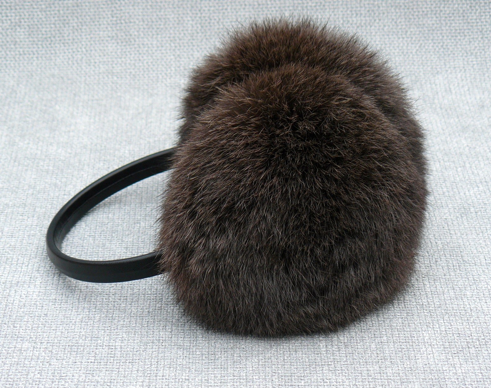Real fur earmuffs Brown Fur Brown Earmuffs Rabbit fur ear Etsy