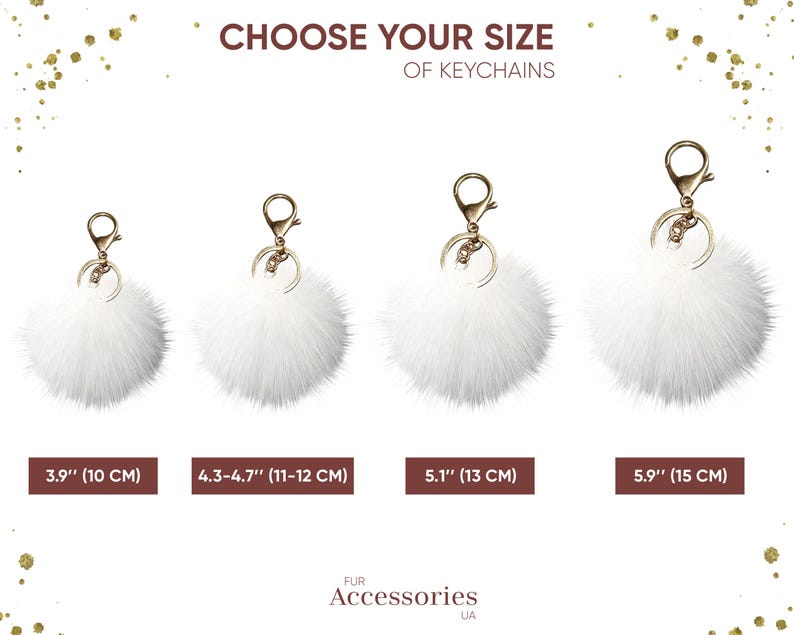 Genuine Fur Keychain Bag Charm, Fuzzy Keyring, Real Fur Key Chain, White Fluffy Accessory, Handbag Charm, Purse Charm image 5