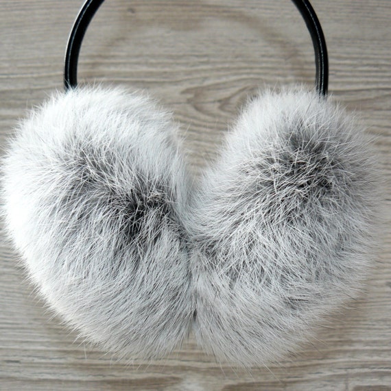 Sheepskin Fur Earmuffs Double-sided Brown Fluffy and Warm