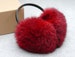Red Real fur earmuffs for women and girls  Rabbit fur ear muffs  Red warm earmuffs   Gift for her  Fur accessories 
