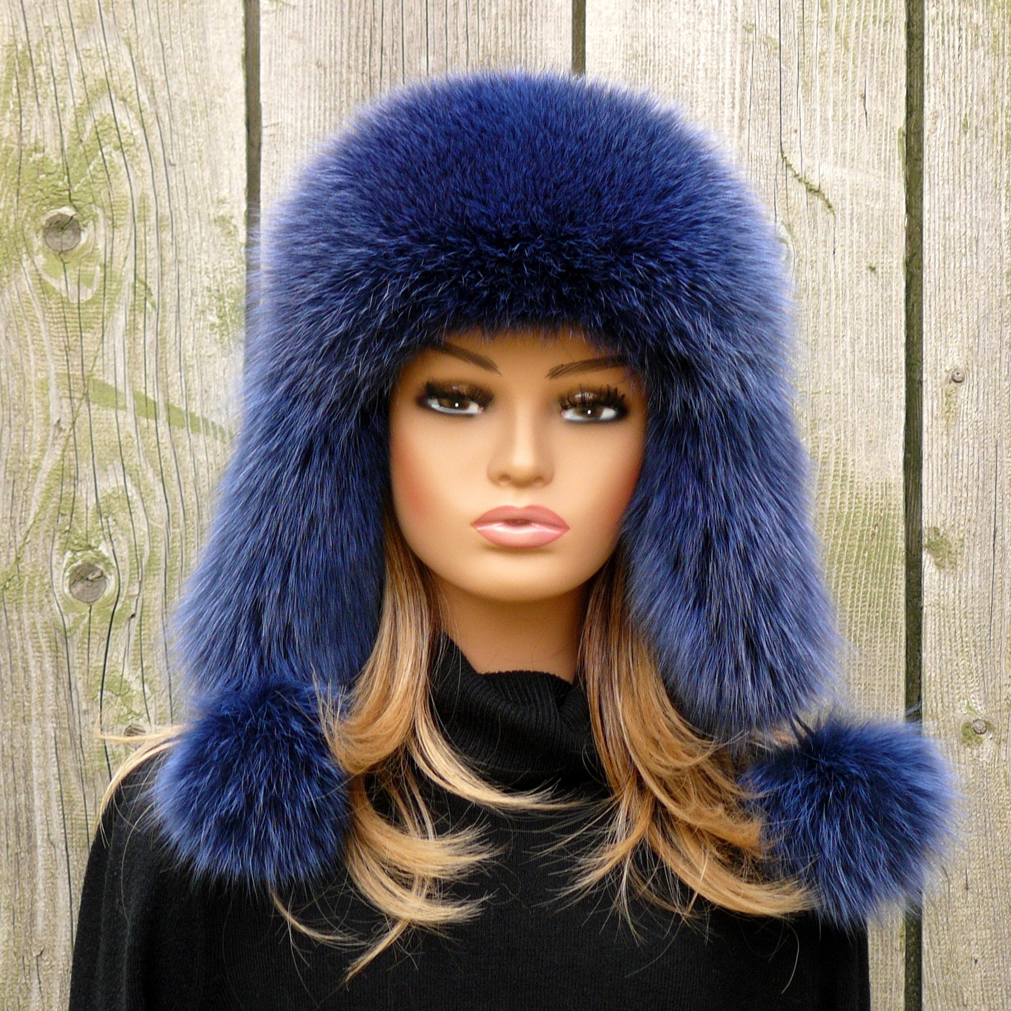 Winter Faux Fur Ski Cap Warm Bomber Hats Ushanka Russian Earflap Bonnet  Trapper Hat GREEN