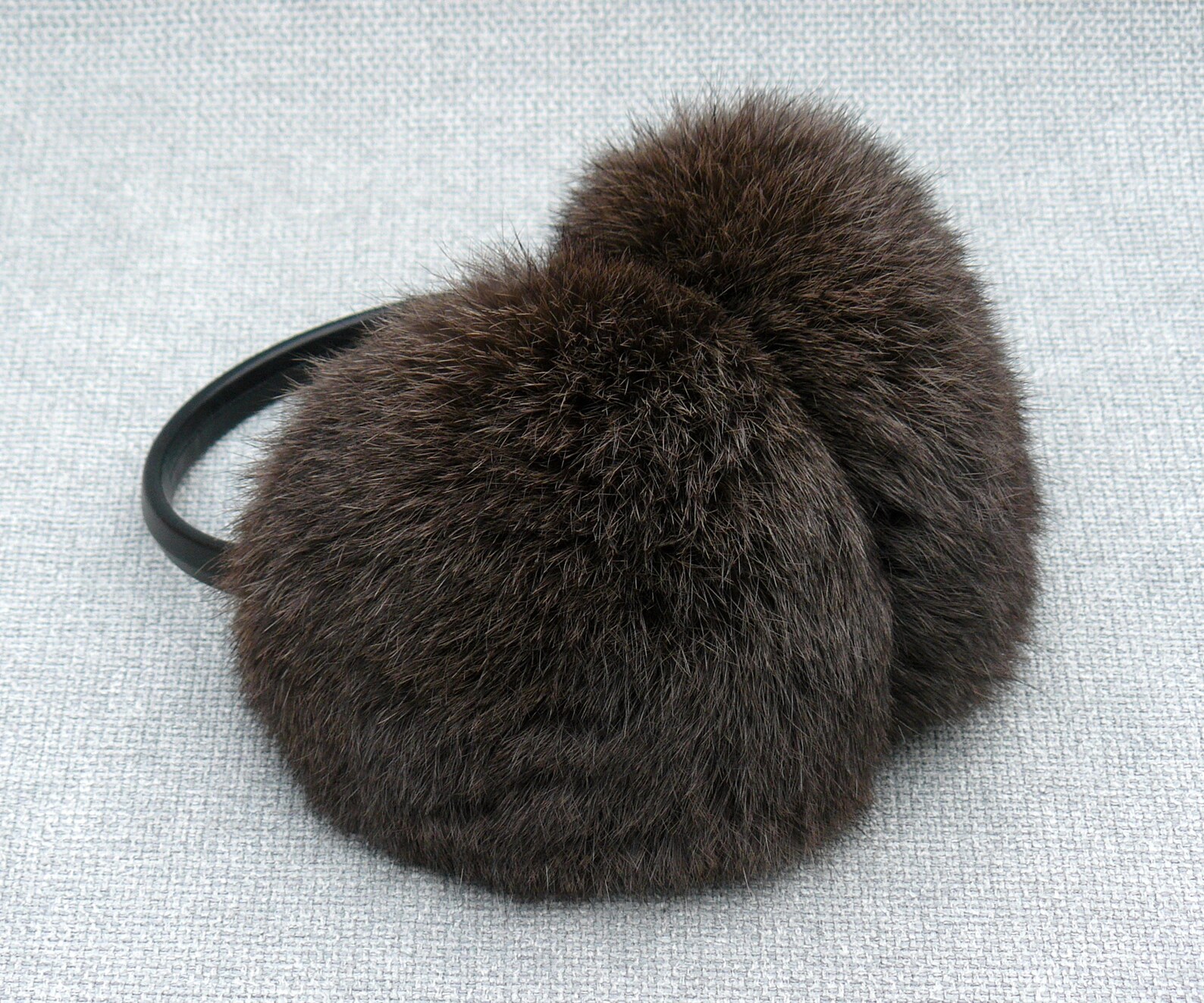 Real fur earmuffs Brown Fur Brown Earmuffs Rabbit fur ear Etsy