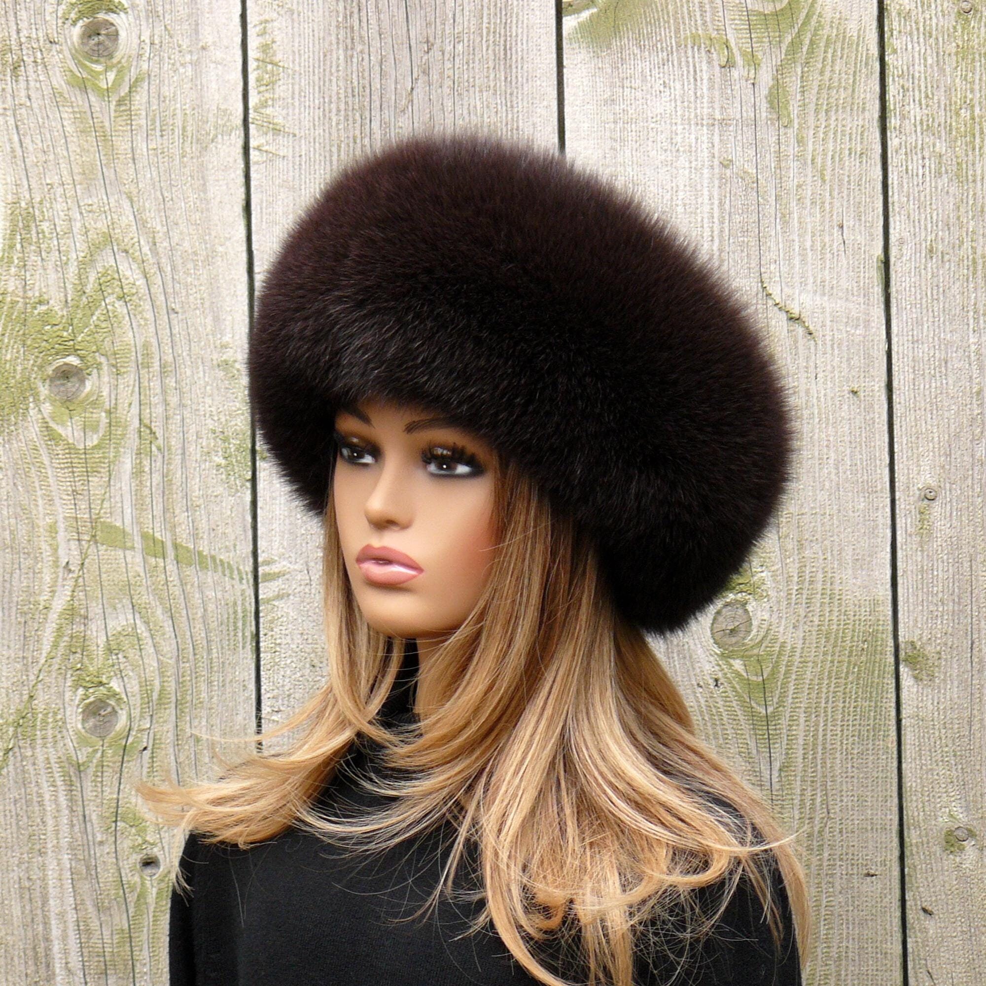 ✨⚡️?Women\'s Winter Hat, Brown Plush, Faux Fur, Black Lined, One Size Brown Warm Ladies Fur Trapper Hat, Fox Fur Bomber Hat  main image 3