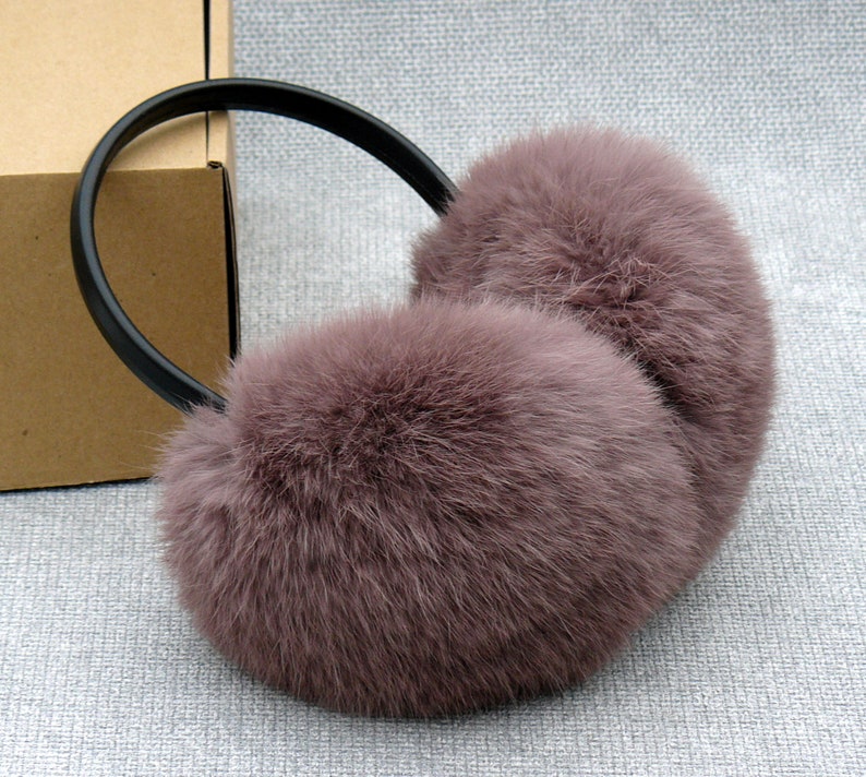 Rabbit fur ear muffs Ear warmers Warm earmuffs Beige Etsy