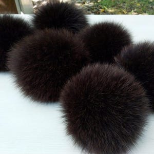 Pompon in pelliccia di volpe per berretto, pompon soffice con nastro, pompon staccabile, vera pelliccia di volpe artica, accessori in vera pelliccia, regalo per la figlia