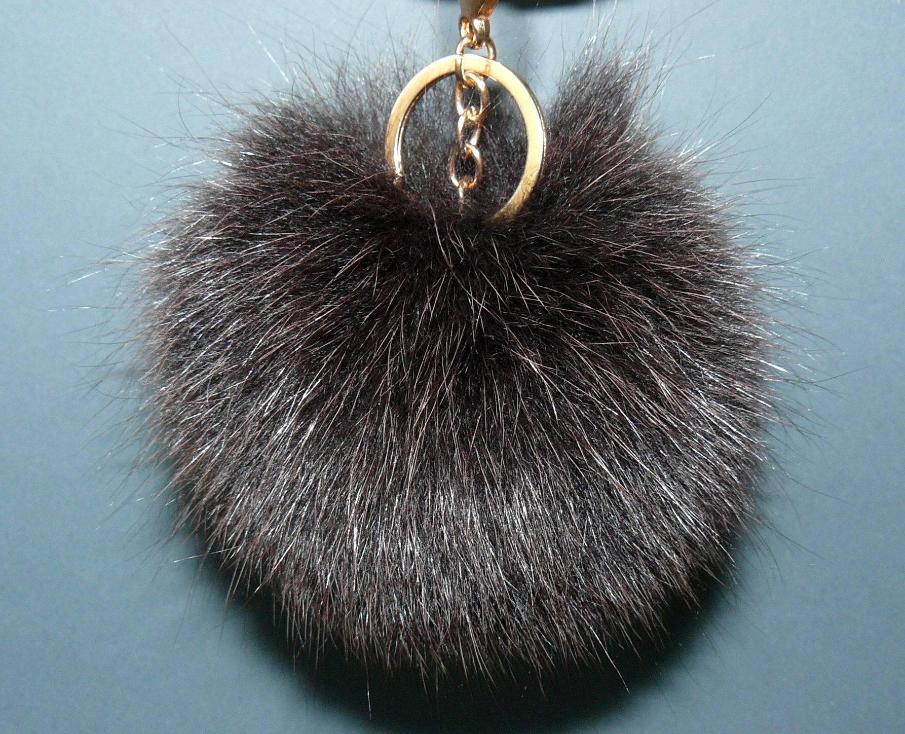 Real Fur Pompom Keychain Furry Key ChainBag Furry Key Chain Etsy