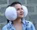 White Fox Fur Earmuffs, Big Earmuffs, White Earwarmer, Fluffy Christmas Earmuffs, Warm Gift Women, White Earmuffs, Ear Flaps, Adult Earmuffs 