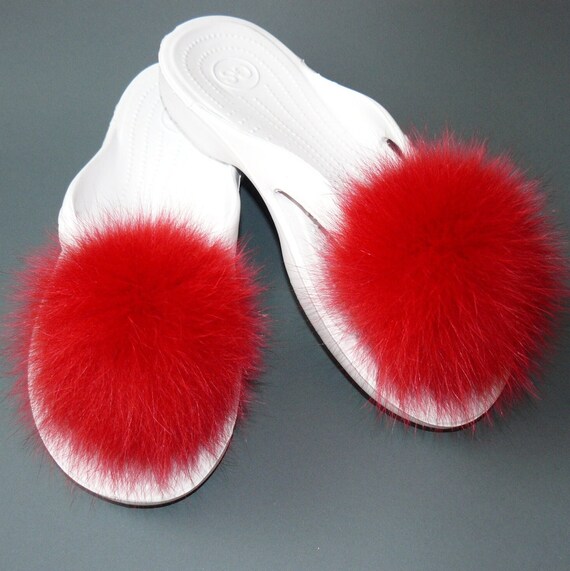 Red pom pom shoes deals