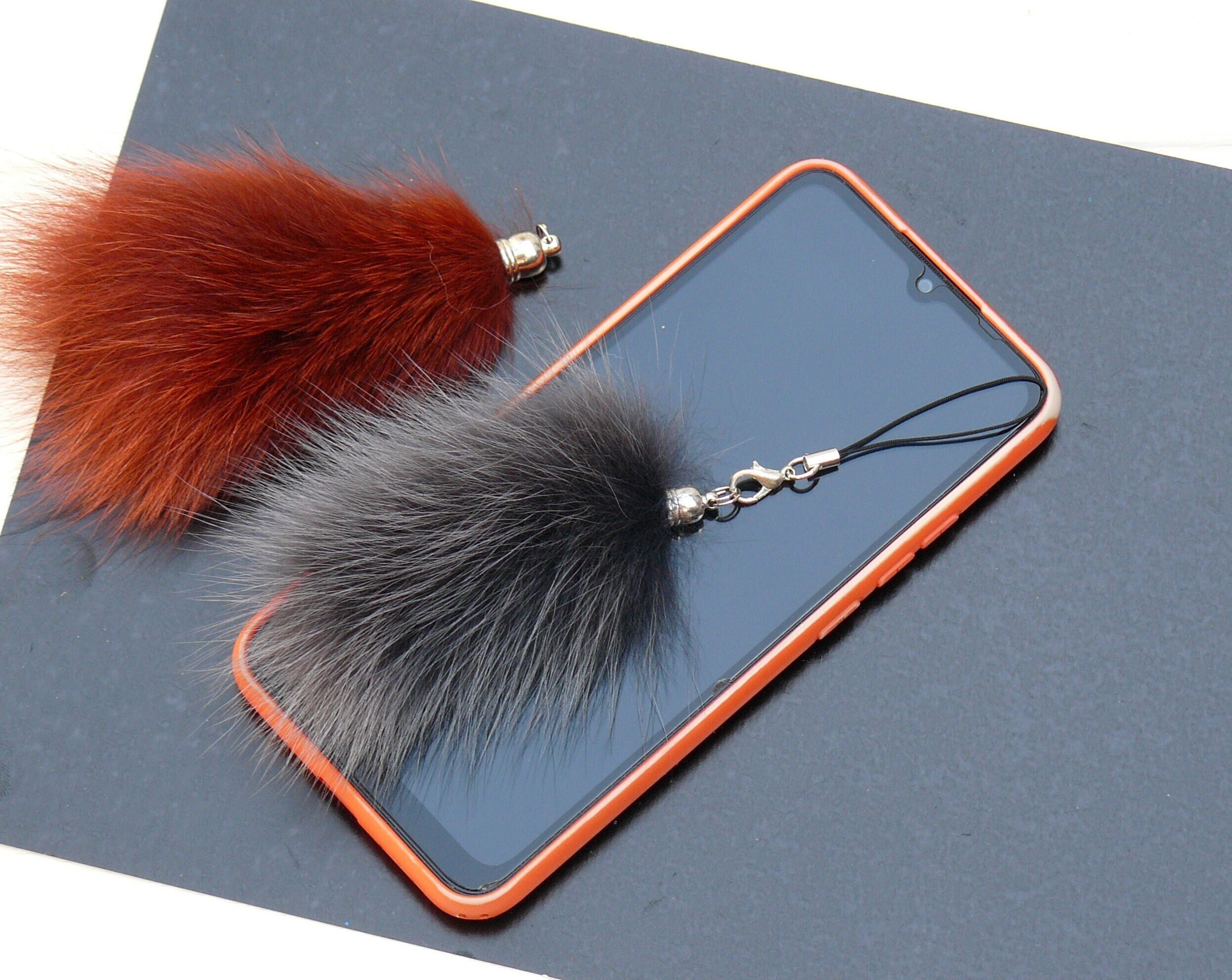 Fluffy Fur Keychain Pompom Charm Furry Purse Charm Raccoon Fur Tassel Real Fur Pendant Bag Puff Charm Gift for Daughter Etsy