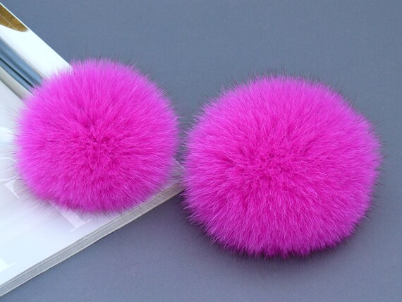 Accessories, Pink Puff Ball Keychain