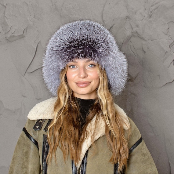 即日発送eyeellike21AWグレー フェイクファー 耳あて　y2k 00s Women's Trapper Hat, Hat With Ear Flaps, Furry Winter Hat for