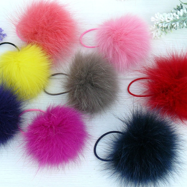 Pom Pom Hair Bows Etsy