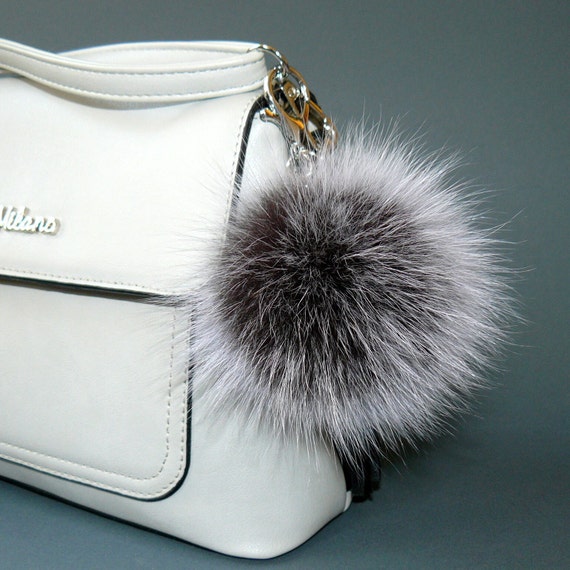 Real Fur Pompom Keychain Puffball Bag Charm Furry Handbag Charm Fox Fur Ball Key Ring Fluffy Purse Charm Fluffy Key Chain Teenager Gift Etsy